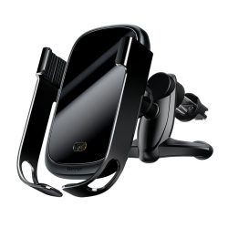   Baseus Rock Wireless Charger Electric Infrared Qi vezeték nélküli autós tartó és töltő infravörös érzékelővel, fekete