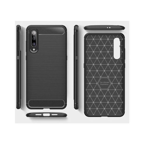 Carbon Case Flexible Samsung Galaxy Note 10 hátlap, tok, sötétkék