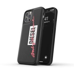   Diesel Moulded Case Embroidery 1 iPhone 12/12 Pro hátlap, tok, mintás, fekete