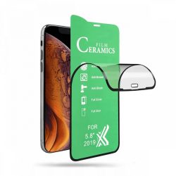   iPhone 7/8/SE (2020/2022) 5D Full Glue Ceramic hajlékony, teljes kijelzős üvegfólia 9H keménységű, fekete