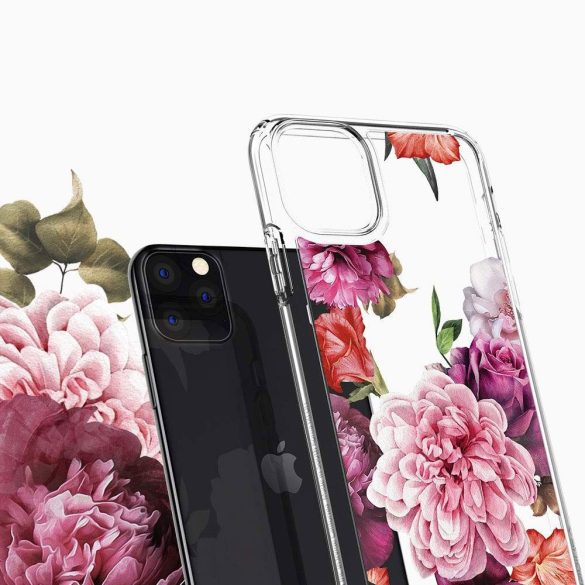 Spigen Ciel iPhone 11 Pro rózsa 2 mintás hátlap, tok, átlátszó 