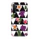 Casegadget Huawei P40 Lite 5G/Nova 7 SE háromszögek és virágok mintás, tok, hátlap, színes