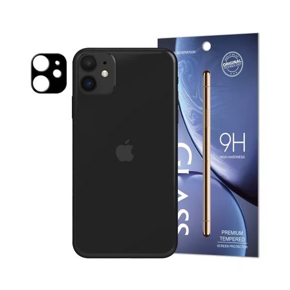 iPhone 11 kameravédő keretüvegfólia, fekete