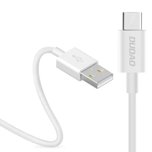Dudao USB/USB-C kábel adat- és töltőkábel, 3A 1m, fehér