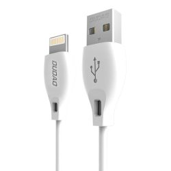  Dudao USB/Lightning adat- és töltőkábel iPhone, iPad készülékekhez, 2.1A 2m, fehér
