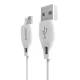 Dudao USB/micro USB adat- és töltőkábel, 2.4A 2m, fehér