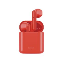   Baseus W09 Wireless Earphone, Headset, vezeték nélküli töltés funkcióval, piros
