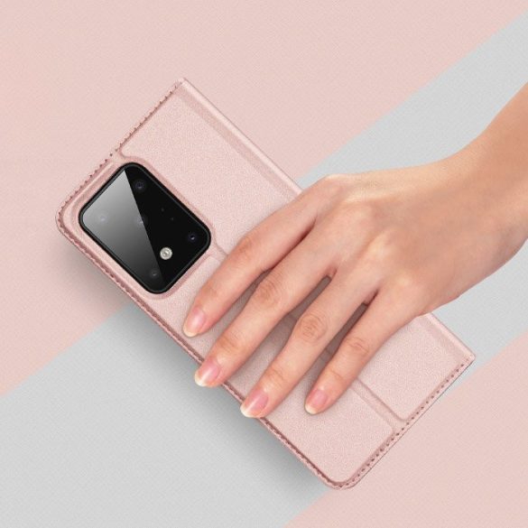 Dux Ducis Skin Pro Samsung Galaxy S20 Ultra oldalra nyíló tok, rózsaszín