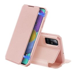   Dux Ducis Skin X Samsung Galaxy A51 oldalra nyíló tok, rózsaszín