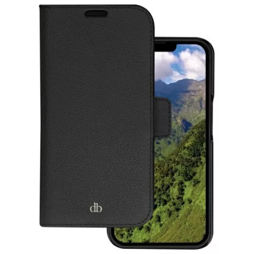 Case DBRAMANTE 1928 New York 2w1 Wallet iPhone 14 tok, fekete
