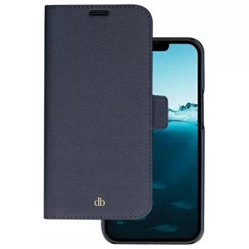 Case DBRAMANTE 1928 New York 2w1 Wallet iPhone 14 Pro tok, kék