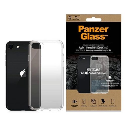 PanzerGlass HardCase antibacterial Military Grade certified case iPhone SE 2022 / SE 2020 / 7 / 8 tok, átlátszó
