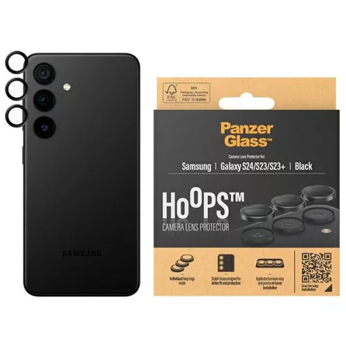 PanzerGlass lencsevédő üvegfólia Hoops Camera Samsung Galaxy S24/S23/S23 Plus 5D teljes kijelzős kameravédő