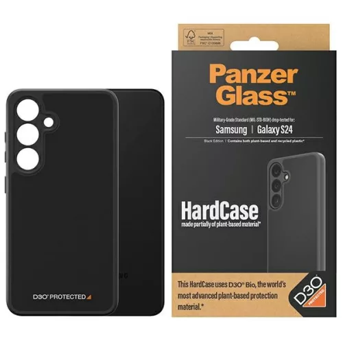 PanzerGlass hátlap, tok HardCase Samsung Galaxy S24 D3O katonai minősítésű, fekete
