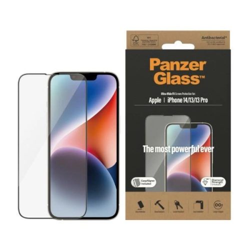 PanzerGlass Ultra-Wide Fit iPhone 14 / 13 Pro / 13 6,1" Screen Protection Antibacterial Easy Aligner Included 2783