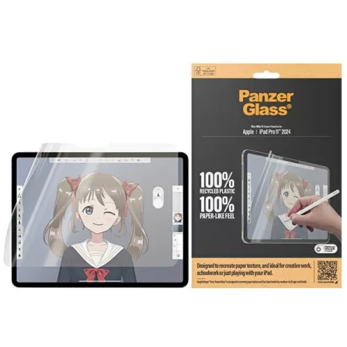 PanzerGlass kijelzővédő üvegfólia GraphicPaper iPad Pro 2024 11" Anti Glare, tokbarát, Ultra-wide Fit