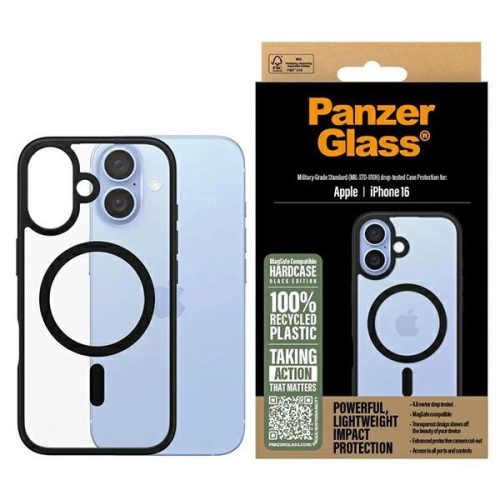 PanzerGlass HardCase iPhone 16 6.1" MagSafe tok, fekete