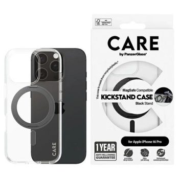   CARE by PanzerGlass Feature Kickstand Case iPhone 16 Pro 6.3" MagSafe tok, fekete 1322