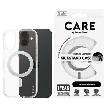   CARE by PanzerGlass Feature Kickstand Case iPhone 16 6.1" MagSafe tok, ezüst 1325
