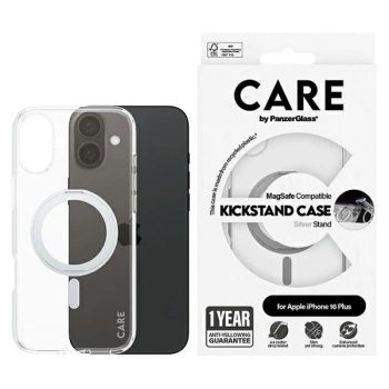   CARE by PanzerGlass Feature Kickstand Case iPhone 16 Plus 6.7" MagSafe tok, ezüst 1327