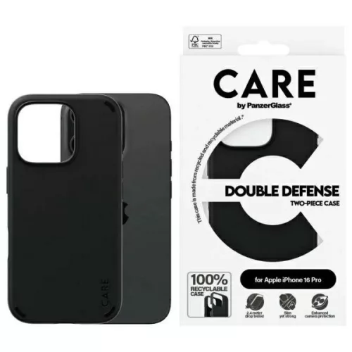 CARE by PanzerGlass Feature Double, Defense Case iPhone 16 Pro 6.3" tok, fekete 1334