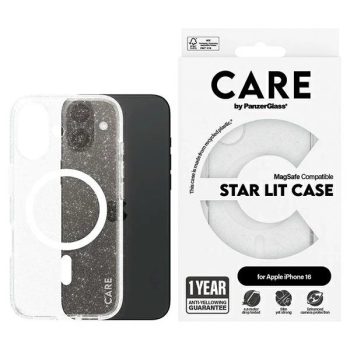   CARE by PanzerGlass Flagship Star Lit Case iPhone 16 6.1" MagSafe tok, fehér 1341