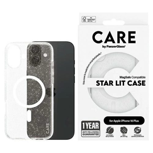CARE by PanzerGlass Flagship Star Lit Case iPhone 16 Plus 6.7" MagSafe tok, fehér 1343