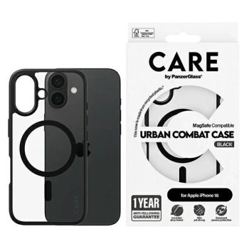   CARE by PanzerGlass Flagship Urban Case iPhone 16 6,1" tok, fekete MagSafe 1357
