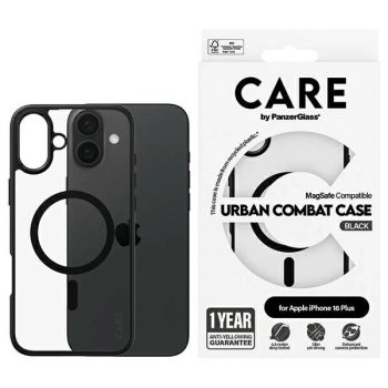   CARE by PanzerGlass Flagship Urban Case iPhone 16 Plus 6,7" tok, fekete MagSafe 1359