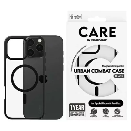 CARE by PanzerGlass Flagship Urban Case iPhone 16 Pro Max 6,9" tok, fekete MagSafe 1360