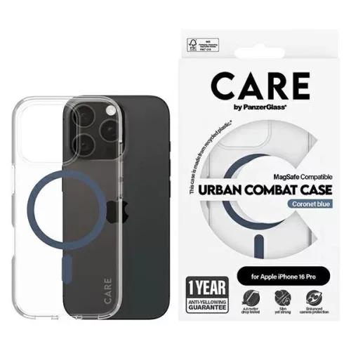 CARE by PanzerGlass Flagship Case iPhone 16 Pro 6.3" MagSafe tok, kék 1366