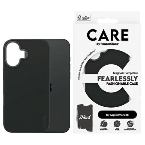 CARE by PanzerGlass Fashion Case iPhone 16 6.1" MagSafe tok, fekete 1377