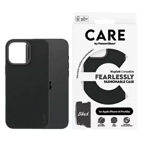 CARE by PanzerGlass Fashion Case iPhone 16 Pro Max 6.9" MagSafe tok, fekete 1380