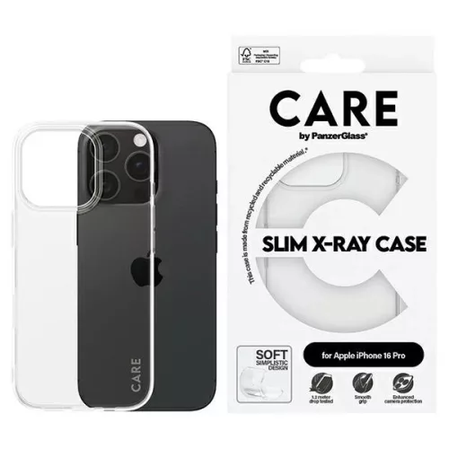 CARE by PanzerGlass X-Ray Soft Basic Case iPhone 16 Pro 6.3" tok, átlátszó 1442