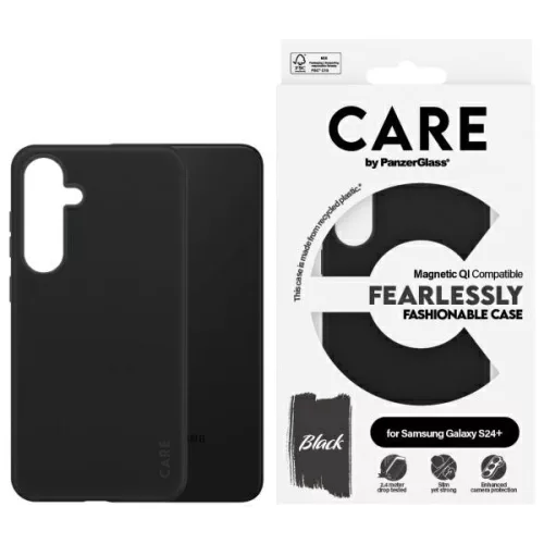 CARE by PanzerGlass Fashion QI Case Samsung Galaxy S24 Plus tok, fekete 1167