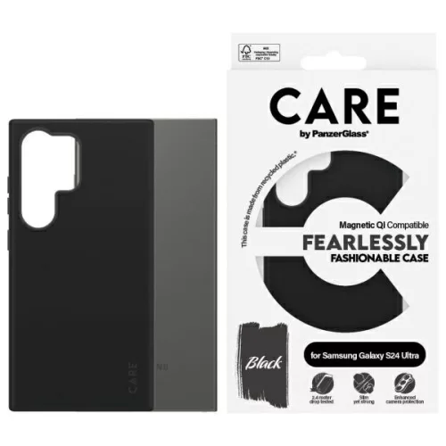 CARE by PanzerGlass Fashion QI Case Samsung Galaxy S24 Ultra tok, fekete 1168