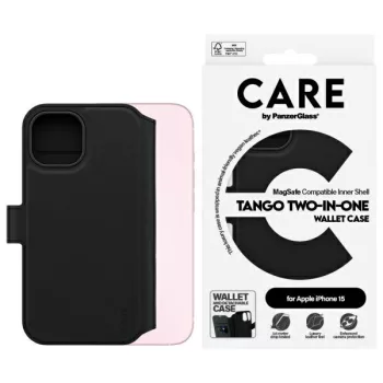   CARE by PanzerGlass Feature Tango 2in1 Wallet iPhone 15 6.1" MagSafe tok, fekete