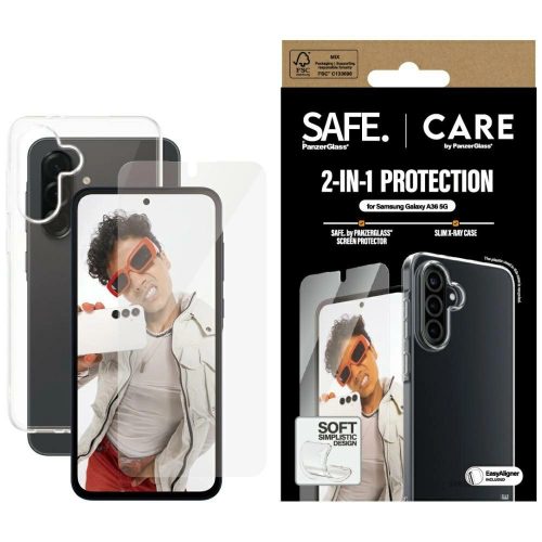 CARE by PanzerGlass Samsung Galaxy A36 5G tok,és edzett üvegfólia, átlátszó