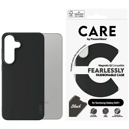 CARE by PanzerGlass Fashion QI Samsung Galaxy S25 Plus tok, fekete