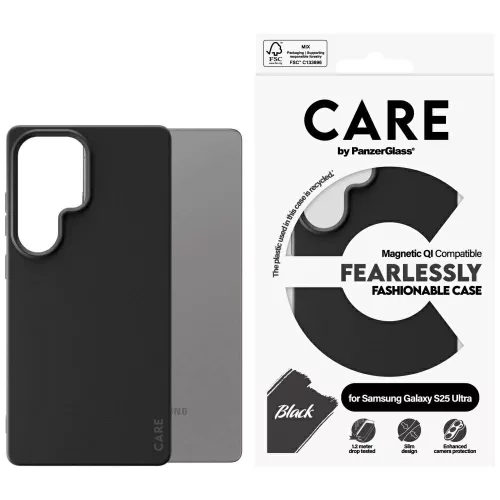 CARE by PanzerGlass Fashion QI Samsung Galaxy S25 Ultra tok, fekete