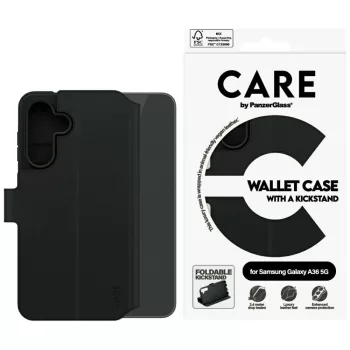   CARE by PanzerGlass Feature Wallet Kickstand Samsung Galaxy A36 5G tok, fekete
