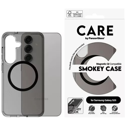CARE by PanzerGlass Flagship Urban Combat case QI Samsung Galaxy S25 átlátszó-szürke