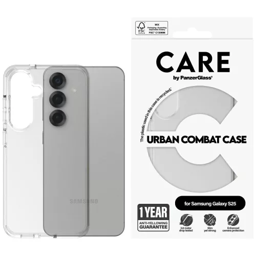 CARE by PanzerGlass Flagship Urban Combat Samsung Galaxy S25 tok, átlátszó