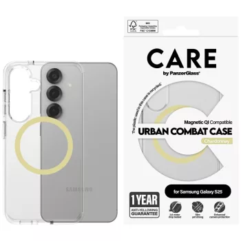   CARE by PanzerGlass Flagship Urban Combat case QI Samsung Galaxy S25 tok, átlátszó