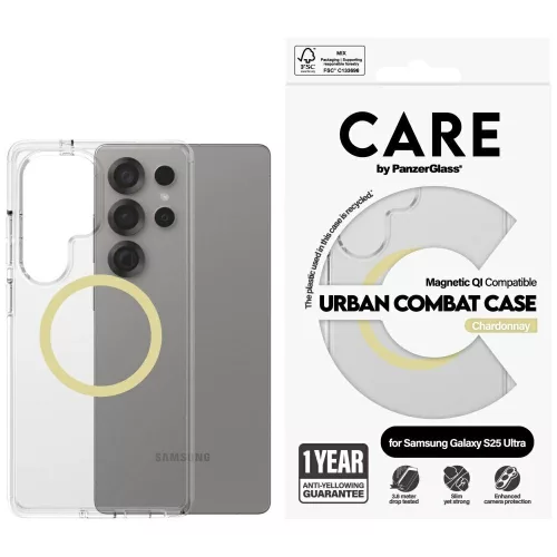 CARE by PanzerGlass Flagship Urban Combat case QI Samsung Galaxy S25 Ultra tok, átlátszó