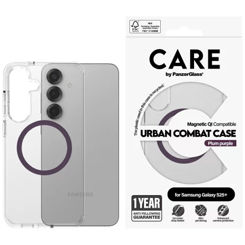 CARE by PanzerGlass Flagship Urban Combat case QI Samsung Galaxy S25 Plus tok, átlátszó