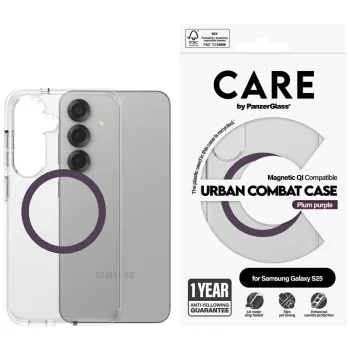   CARE by PanzerGlass Flagship Urban Combat case QI Samsung Galaxy S25 tok, átlátszó