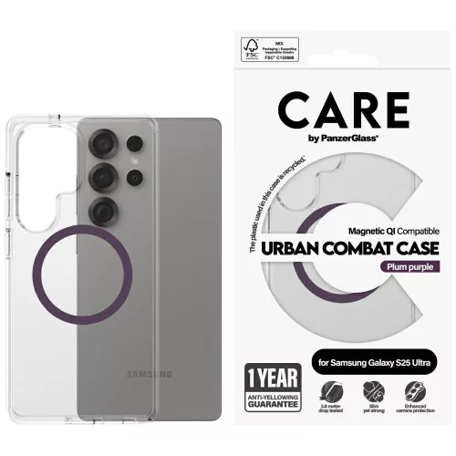 CARE by PanzerGlass Flagship Urban Combat case QI Samsung Galaxy S25 Ultra tok, átlátszó