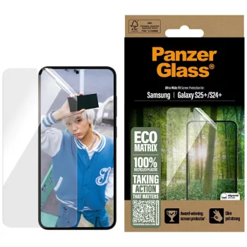   PanzerGlass Eco Matrix Ultra-Wide Fit Samsung Galaxy S25 Plus edzett üvegfólia