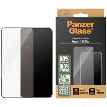   PanzerGlass Ultra-Wide Fit w. fekete kerettel Xiaomi 15 Ultra edzett üvegfólia